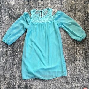 Nickie Lew Aqua Lace Girls Dress